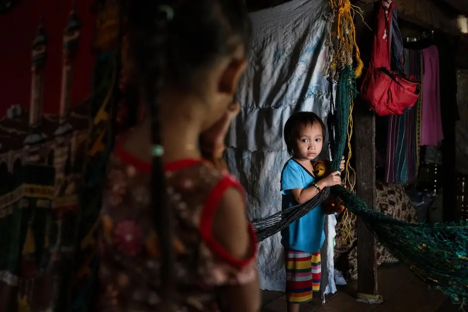 Children infected during a measles outbreak in Cotabato City, Philippines.