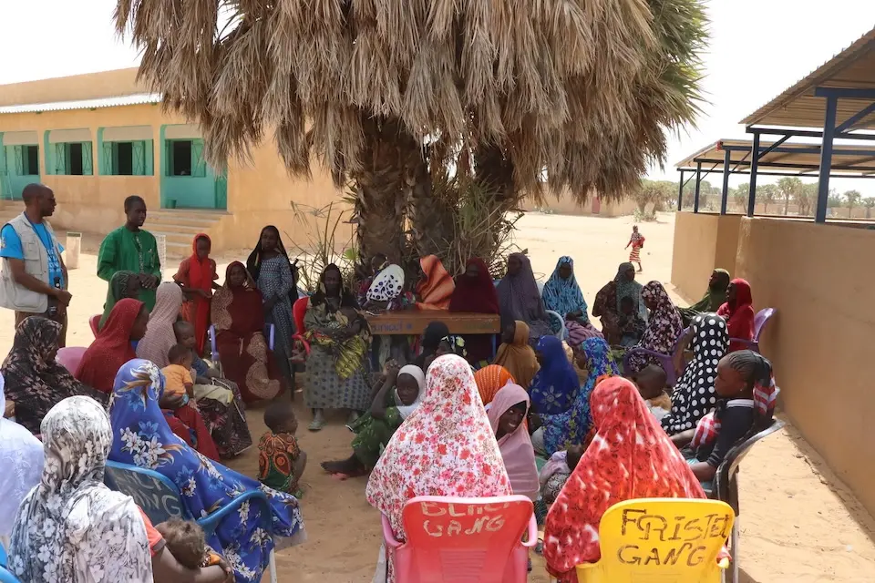Oarents attend a local school management committee meeting in the Gao region of Mali. 