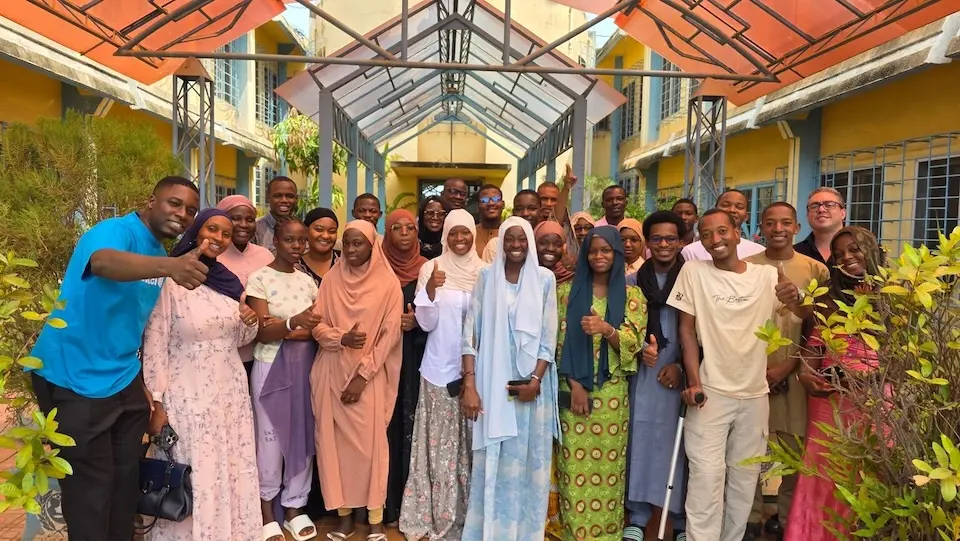 Young people in Bamako, Mali, celebrate after learning about disaster risk reduction with support from UNICEF and partners. 