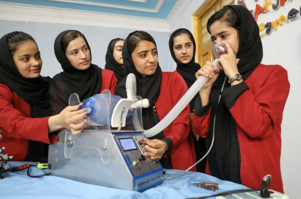 Members of the Afghan Girls Robotics Team