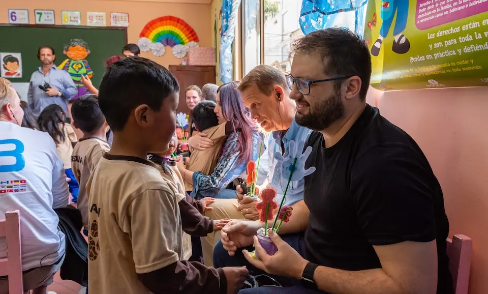 UNICEF USA Senior Director of Global Programs Andrés Kragelund on a UNICEF program visit to Bolivia.