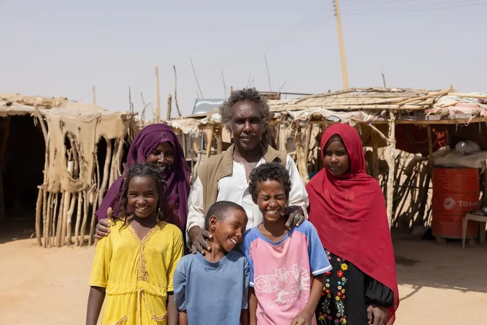 A family in Aldamer, River Nile State, Sudan. 