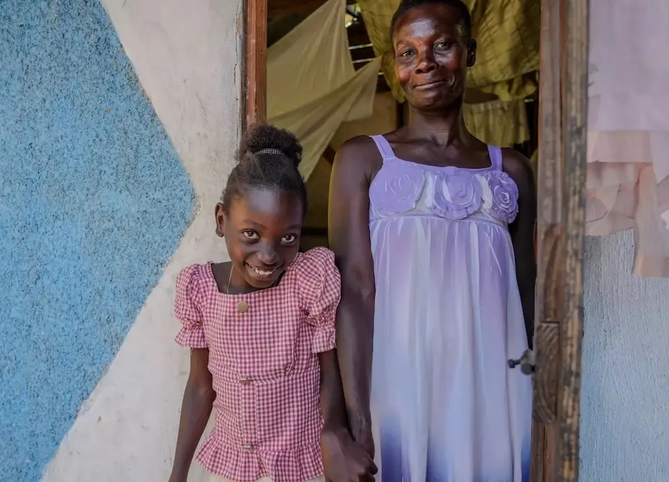 Eleven-year-old Noel-Dina with her mother, Oriata, in Grand-Goâve, Haiti. 