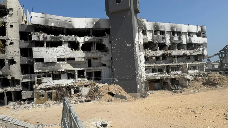 On June 10, 2025, extensive destruction is visible at Al Shifa Hospital in Gaza City, northern Gaza.