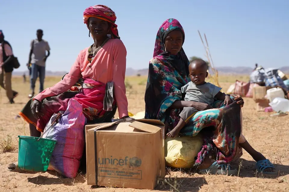 On Nov. 5, 2025, families that have fled the violence in Al Fasher arrive in Tawila, North Darfur for safety.