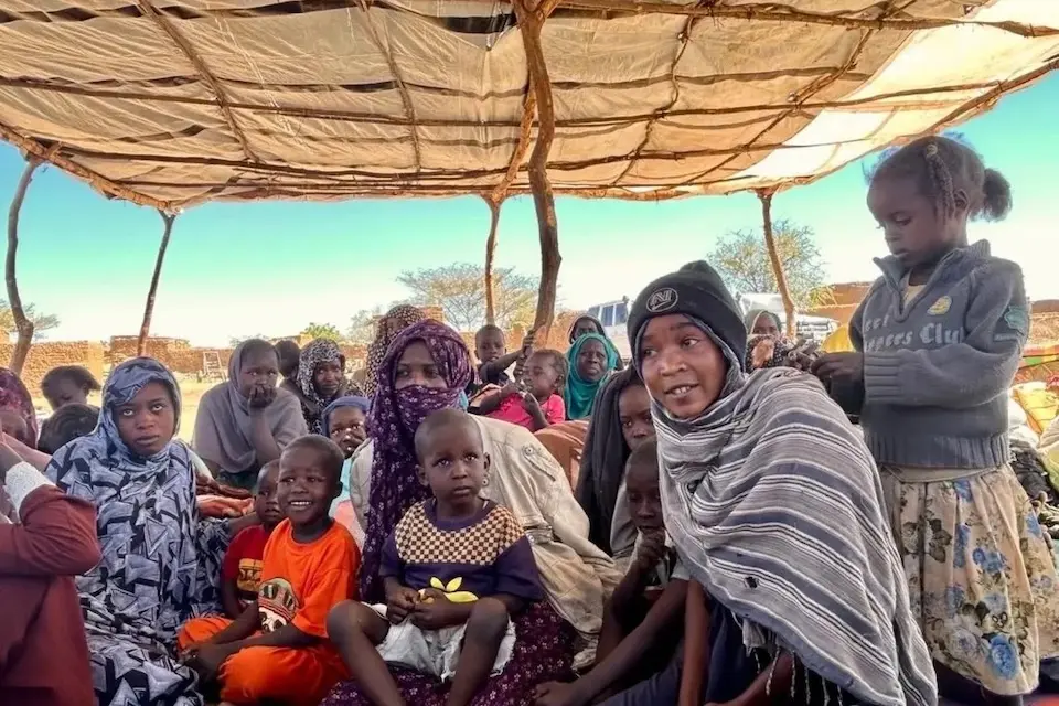 Children and mothers uprooted by intensifying conflict in Al Fasher, Sudan, take refuge in a UNICEF-supported displacement camp in Tawila.