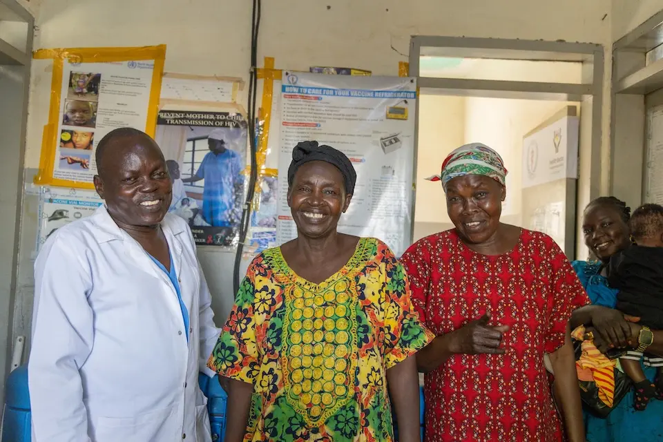 Health workers at UNICEF-supported Munuki Primary Health Care Center in Juba, South Sudan. 