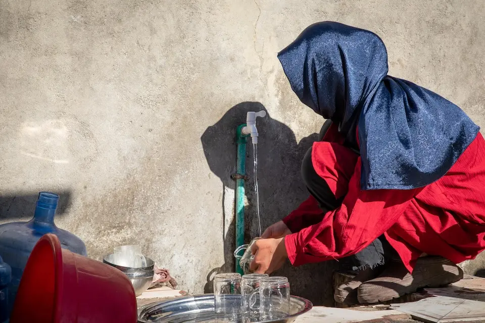 Wahida (name changed), 14, at home in Afghanistan.