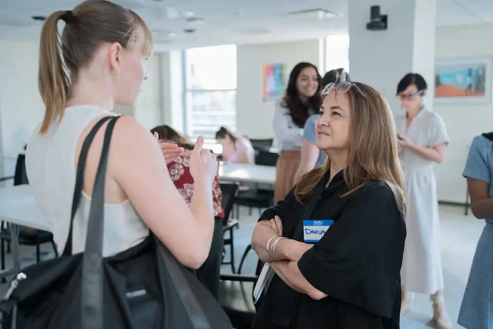 A member of UNICEF USA's Young Professionals Network engages with a mentor.
