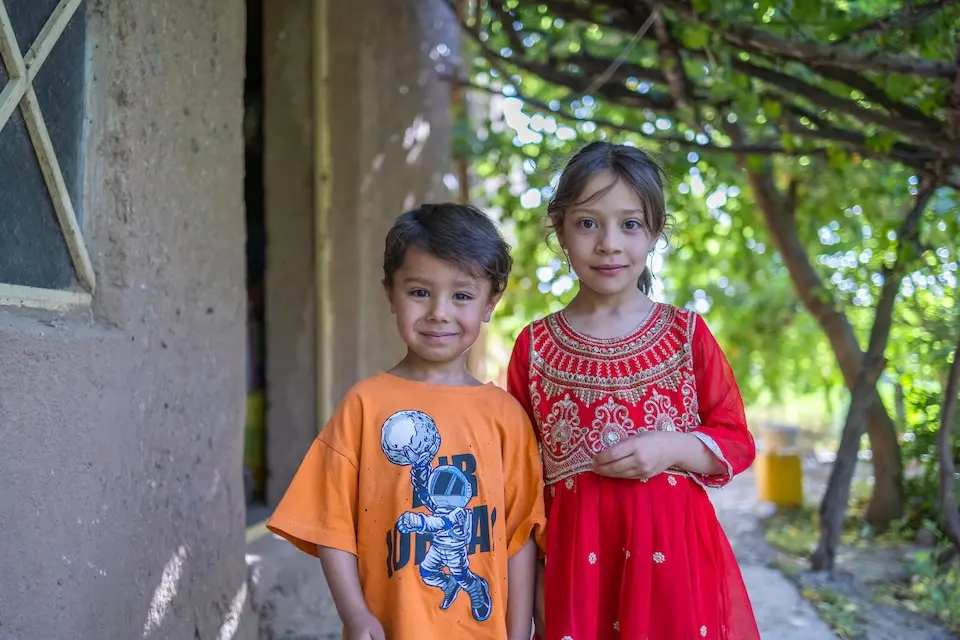 A brother and sister living in monetary poverty in Herat, Afghanistan.