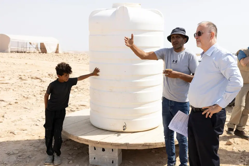 UNICEF Deputy Executive Director Ted Chaiban visits the Al Awsaj Bedouin community, east of Ramallah city in the West Bank, State of Palestine, on July 30, 2025.