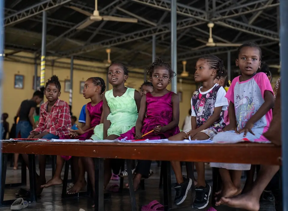 A UNICEF-supported learning session for children affected by armed conflict in Haiti.