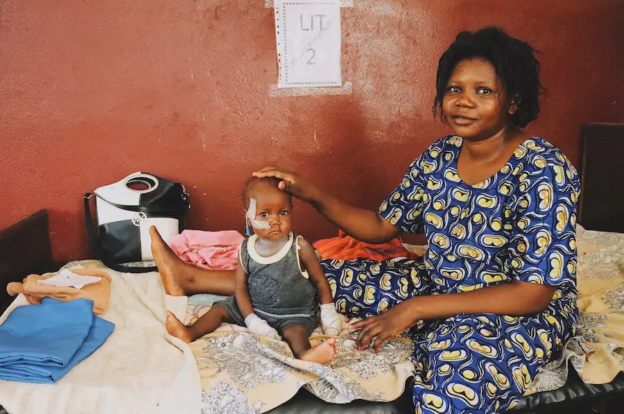 Nine-month-old Christelle is being treated for severe acute malnutrition at a UNICEF-supported health center in the Central African Republic. Nine-month-old Christelle is being treated for severe acute malnutrition at a UNICEF-supported health center in the Central African Republic.
