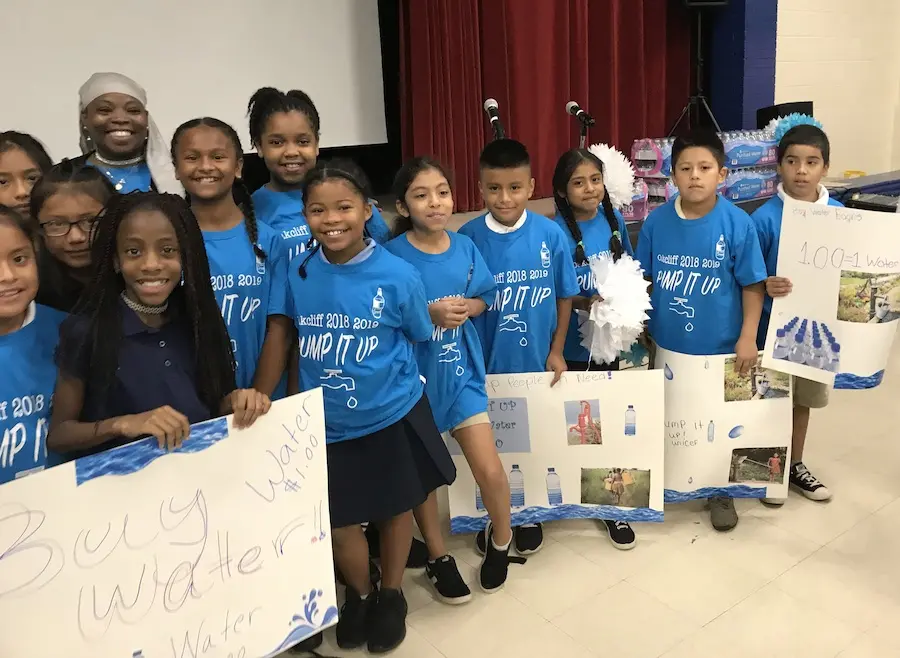 A fundraising campaign by Oakcliff Elementary school students raised money for hand-operated water pumps. A fundraising campaign by Oakcliff Elementary school students raised money for hand-operated water pumps.