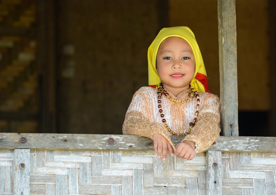 Child with Yellow Head Scarf