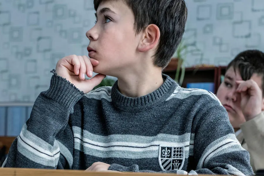 Sasha, 12, attends school in Avdiivka, Donetsk Oblast, Ukraine in November 2017. A bullet shattered his ankle while he was riding his bike in 2016. Sasha, 12, attends school in Avdiivka, Donetsk Oblast, Ukraine in November 2017. A bullet shattered his ankle while he was riding his bike in 2016.