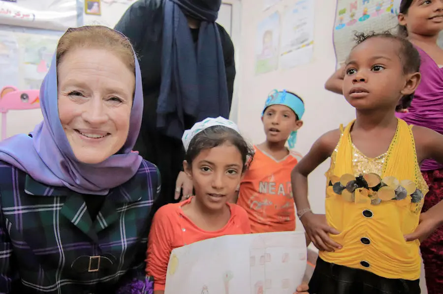 on 25 June 2018, UNICEF Executive Director Henrietta H. Fore visited children at the Child-Friendly Space at the Alatee'a Health Center in Aden, Yemen. unicef, yemen, humanitarian crisis, al hudaydah, hodeidah