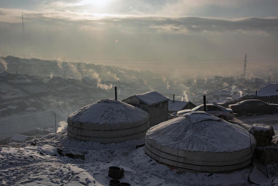 UNICEF and partners are working to redesign Mongolian "ger" homes. Heated by coal-burning stoves, gers are a major source of air pollution and respiratory illness among children in Ulaanbaatar. 