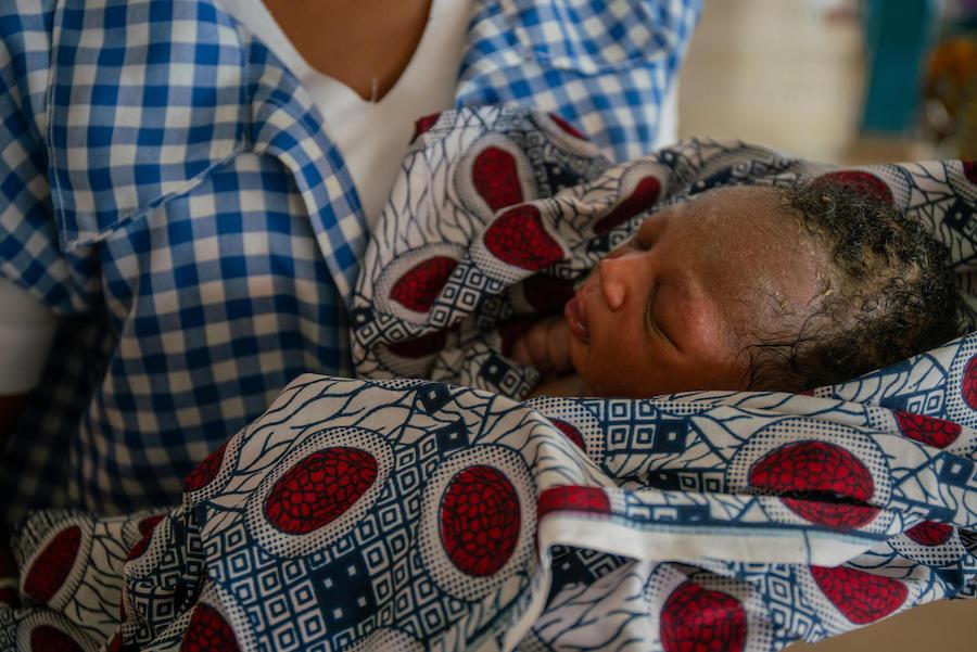 Amilia Mathew, 28, delivered this baby in nana As'mau clinic, Yola, Nigeria in October 2018. 