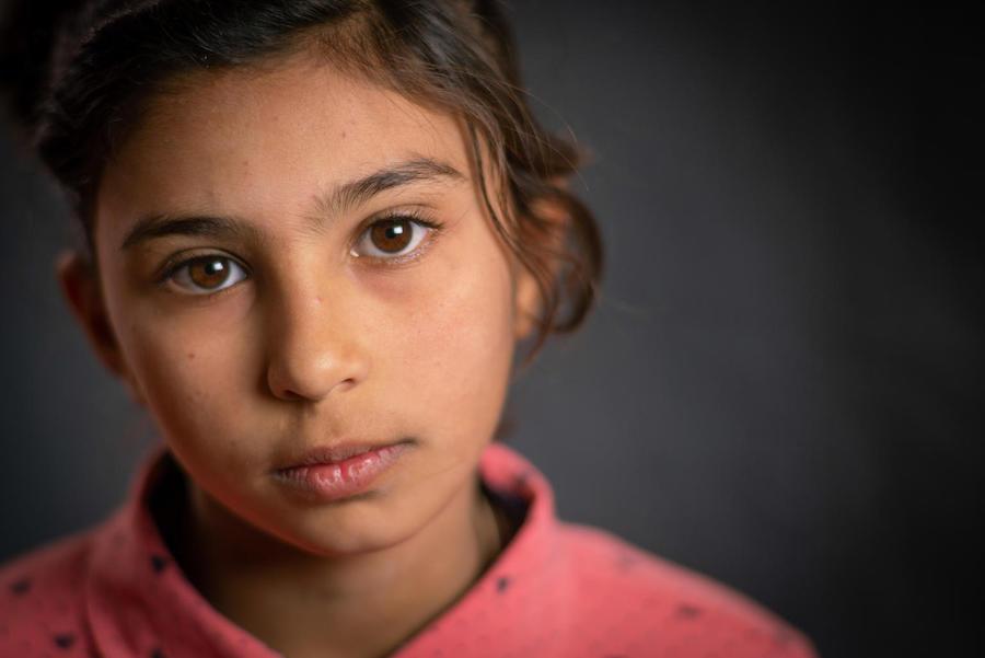 Growing up in Za'atari refugee camp in Jordan, Hala, 11, dreams of becoming a surgeon and returning to Syria one day. 