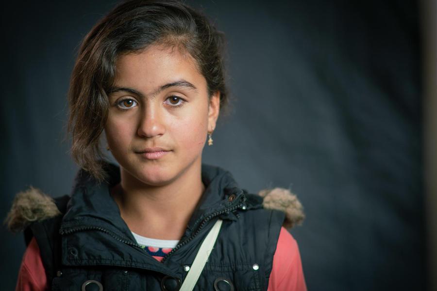 Rudaina, 11, still has her house keys from Syria in Jordan's Za'atari Refugee Camp.