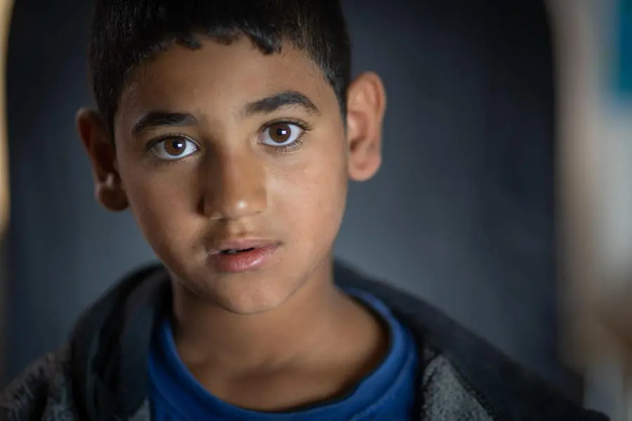 Omar, 11, lives in Za'atari Refugee Camp in Jordan with his family. He thinks their old house in Syria was as big as the UNICEF Makani Center in the camp where he goes to learn and play. Omar, 11, lives in Za'atari Refugee Camp in Jordan with his family. He thinks their old house in Syria was as big as the UNICEF Makani Center in the camp where he goes to learn and play.