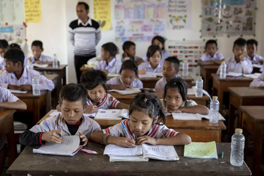 Students study Lao language in the class of Pa Xia pre-primary School, Saravan province, Lao PDR. Students study Lao language in the class of Pa Xia pre-primary School, Saravan province, Lao PDR.