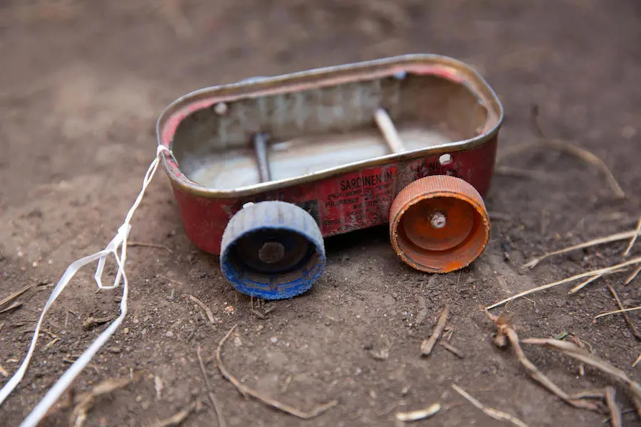 Homemade toy at the Internally Displaced People (IDP) camp in Bunia, Democratic Republic of the Congo (DRC) in March 2018.