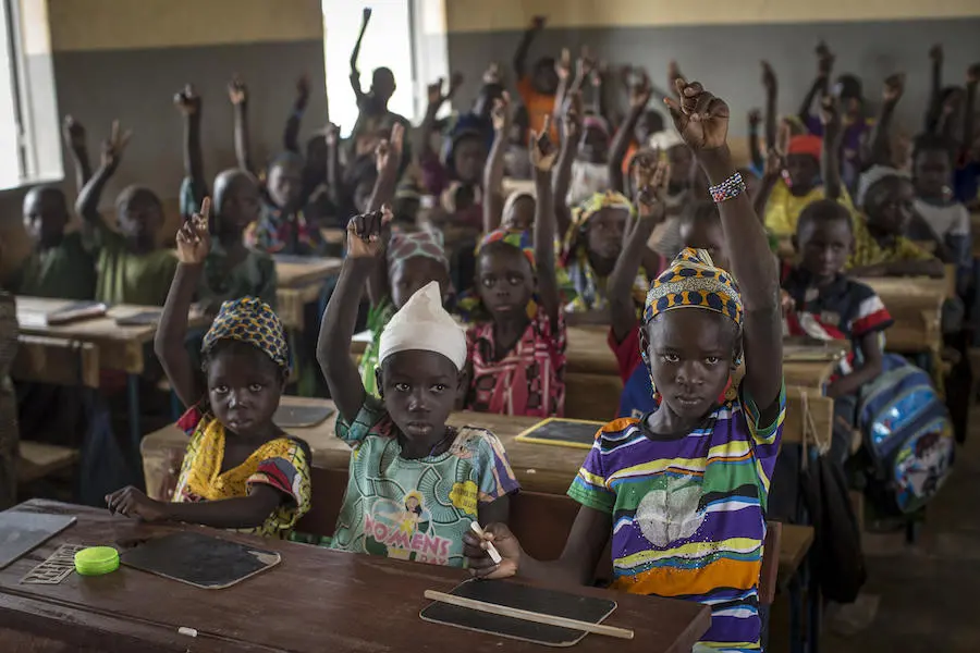 Students at a primary school in Nianabougou in the Sikasso region of Mali. Students at a primary school in Nianabougou in the Sikasso region of Mali.