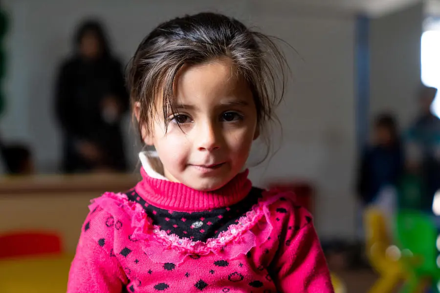 Syrian refugee children living in Jordan's Azraq and Za'atari refugee camps are nurtured and protected in kindergarten classrooms built and equipped by UNICEF. Syrian refugee children living in Jordan's Azraq and Za'atari refugee camps are nurtured and protected in kindergarten classrooms built and equipped by UNICEF.