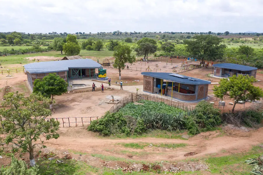 Aerial view of the Kholowa Insaka hub built in Katete District Eastern province, Zambia. Aerial view of the Kholowa Insaka hub built in Katete District Eastern province, Zambia.