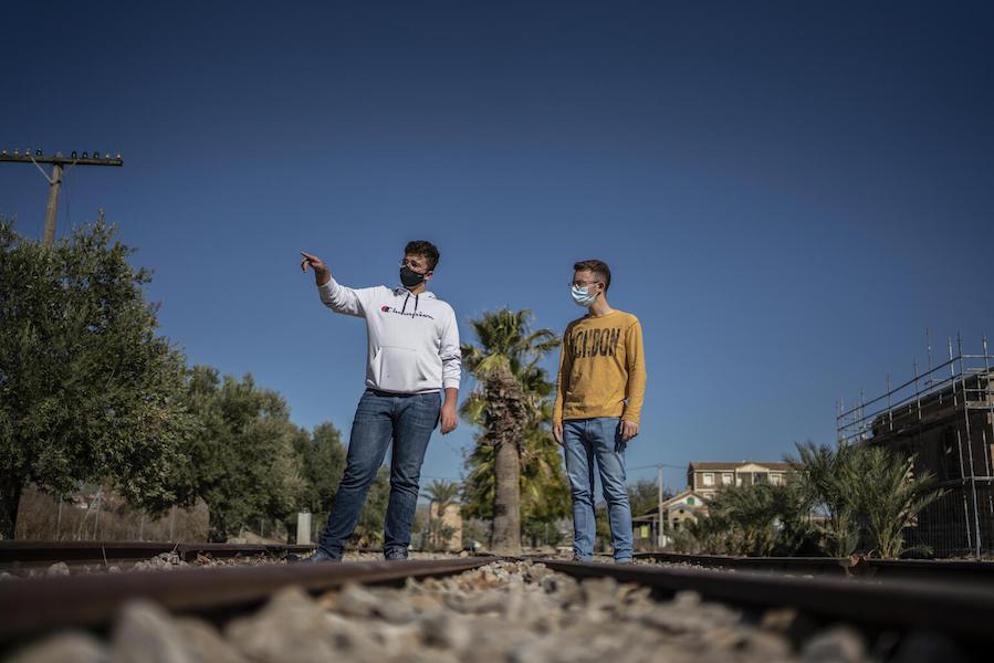 From left: In Spain, Juan, 17, and a friend set out to collect garbage from the hillsides surrounding their city, Almería. 