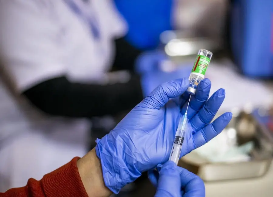 At Sitaram Bhartiya Institute of Science & Research in New Delhi, India, a nurse prepares to administer a COVID-19 vaccine as the government's coronavirus vaccine rollout gets underway. At Sitaram Bhartiya Institute of Science & Research in New Delhi, India, a nurse prepares to administer a COVID-19 vaccine as the government's coronavirus vaccine rollout gets underway.