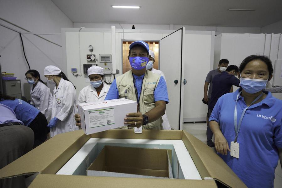 Cambodia takes delivery of 324,000 doses of the AstraZeneca COVID-19 vaccine on March 2, becoming one of the first countries in the Western Pacific region to receive vaccines through the COVAX Facility.