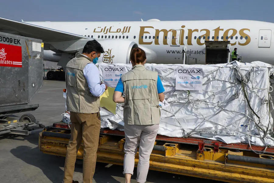 UNICEF Workers Loading Vaccines