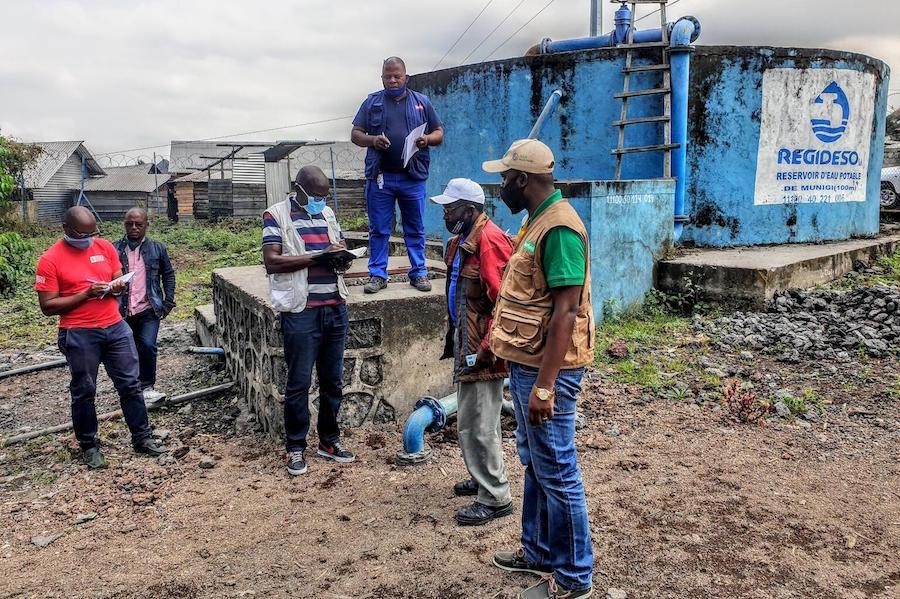 On May 25, 2021 in Goma, DR Congo, UNICEF is installing chlorination water points and strengthening its epidemiological surveillance for cholera, especially in Goma following the return of thousands of residents after a May 22 volcanic eruption.