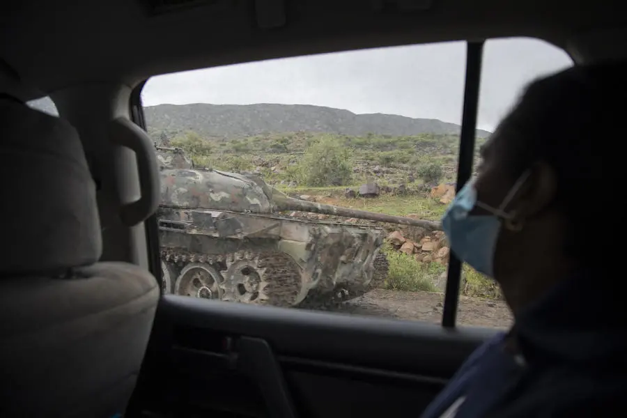 Person Looking at Tank Out of Car Window