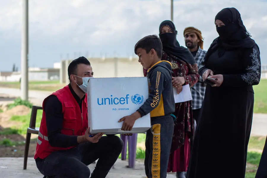 Child Getting UNICEF Box
