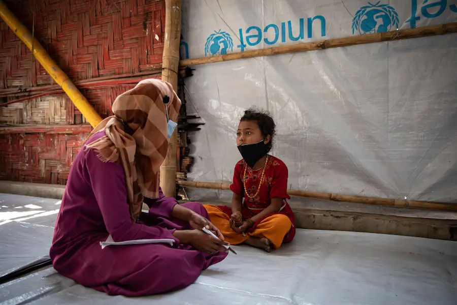 January 2022's devastating fires created displaced families and children who benefited from Ramdan donations to UNICEF. Ramadan donations to UNICEF helped fund programs for Rohingya families who lost their homes in January, 2022's, devastating fires.