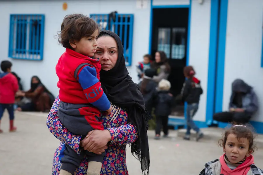 Families displaced by violence in Hasakeh city, northeast Syria, took shelter at at Waleed Nofal school on January 27, 2022. Families displaced by violence in Hasakeh city, northeast Syria, took shelter at at Waleed Nofal school on January 27, 2022.