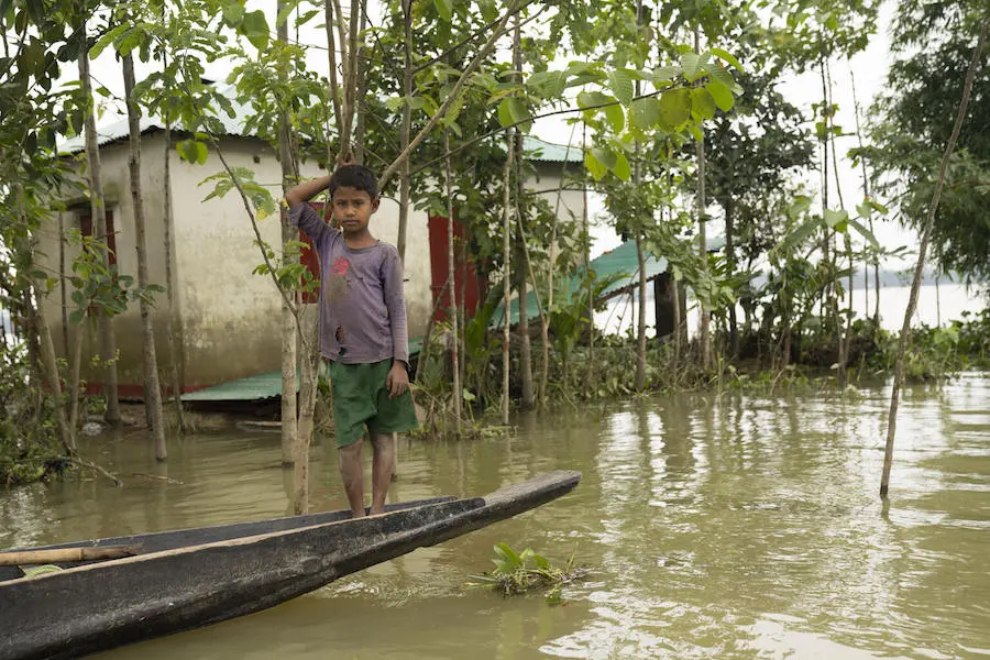 Ten-year-old Ashraful's home in Sylhet, Bangladesh is underwater following heavy flooding in northeastern Bangladesh. Ten-year-old Ashraful's home in Sylhet, Bangladesh is underwater following heavy flooding in northeastern Bangladesh.