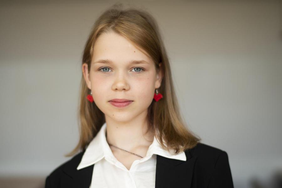 Sofia, 12, fled Irpin, Ukraine, after the start of the war. In Sept. 2022, she started the new school year at UNICEF-supported Janusz Korczak School #12 in Krakow, Poland. 