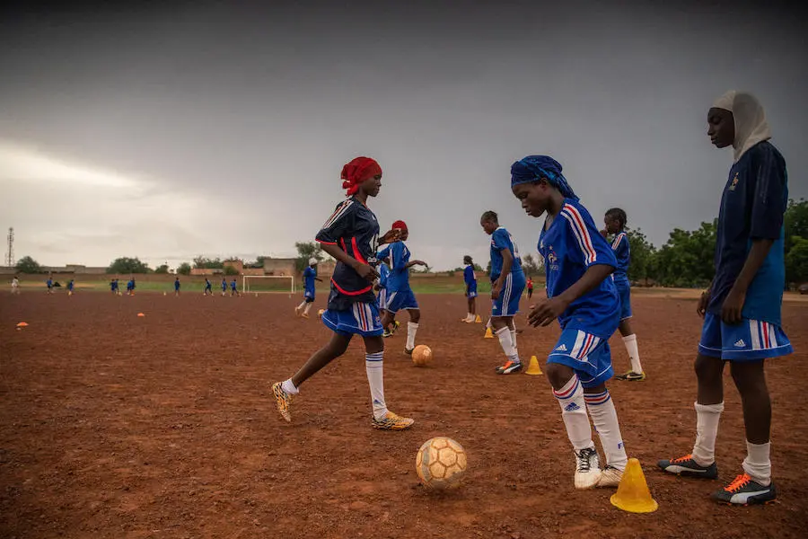 A UNICEF-supported program linking soccer and academics keeps girls in school in Niamey, Niger. Niger has the highest rate of child marriage in the world. A UNICEF-supported program linking soccer and academics keeps girls in school in Niamey, Niger. Niger has the highest rate of child marriage in the world.