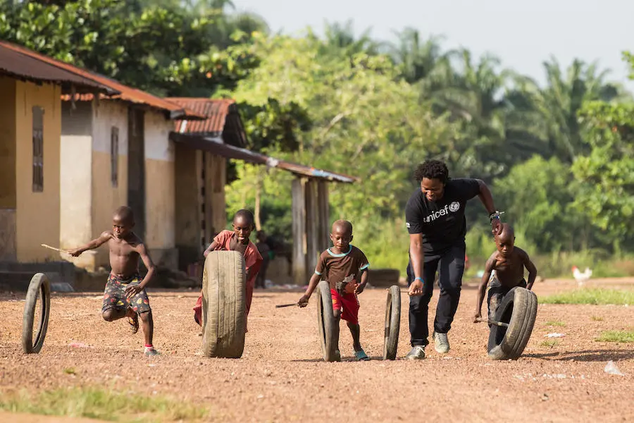 Former child soldier and UNICEF Goodwill Ambassador Ishmael Beah's return to Sierra Leone in 2019 was a celebration and a chance to give back. Former child soldier and UNICEF Goodwill Ambassador Ishmael Beah's return to Sierra Leone in 2019 was a celebration and a chance to give back.