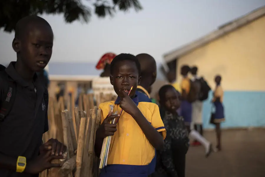 School Children Looking at the Camera