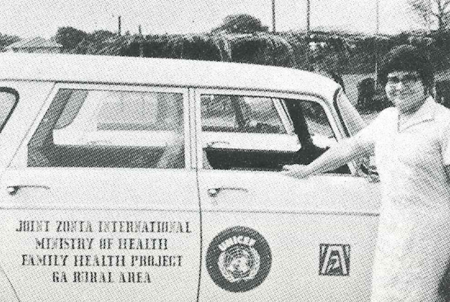 Zonta International's first project (1972 - 1974) supported through UNICEF USA provided mobile medical units to serve the health needs of children and mothers in rural areas of Ghana. 