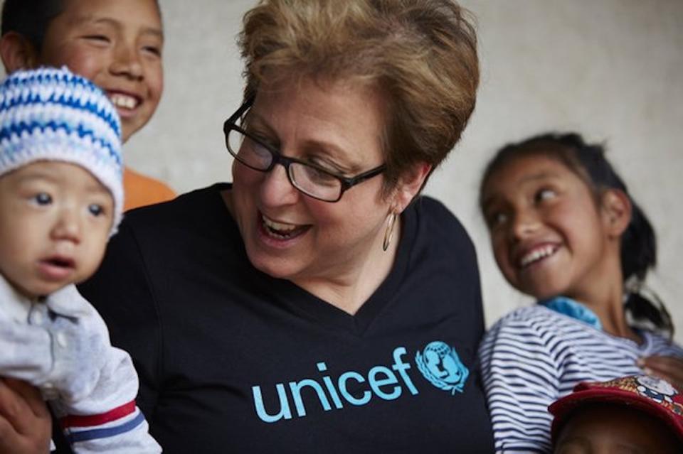 President & CEO of UNICEF USA, Caryl M. Stern visits children in Guatemala being helped by UNICEF