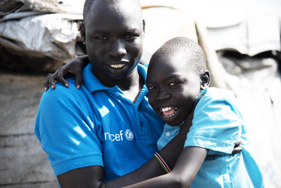 Caseworker Simon Char is checking up on 11-year-old Diech Gwang in the Protecion of the Civilian (PoC) site in Malakal, South Sudan. He has been separated from his family for four years and Simon is trying to find out if his parents are alive. 