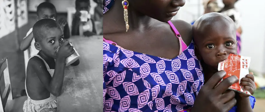 UNICEF has been addressing child malnutrition since the beginning, providing milk, and later, RUTF peanut paste. UNICEF has been addressing child malnutrition since the beginning, providing milk, and later, RUTF peanut paste.