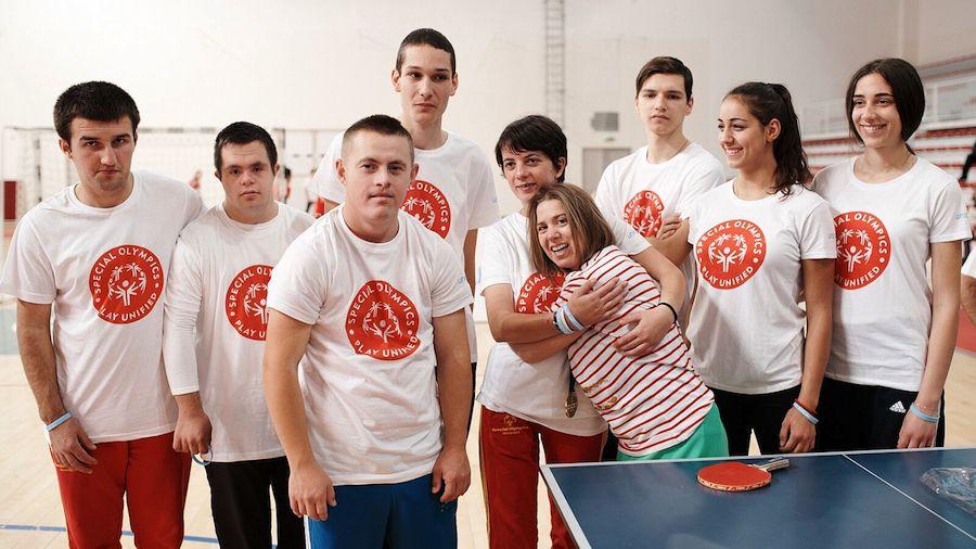 Lucy Meyer, spokesperson for the UNICEF-Special Olympics partnership, played table tennis while in Montenegro, spreading her message of inclusion on behalf of children with disabilities.